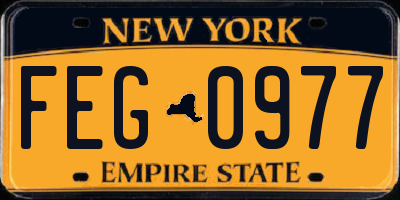 NY license plate FEG0977