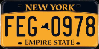 NY license plate FEG0978