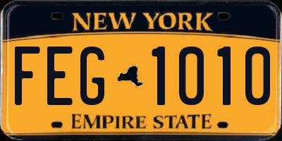 NY license plate FEG1010