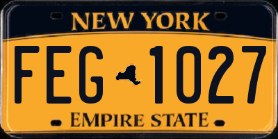 NY license plate FEG1027