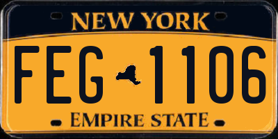 NY license plate FEG1106