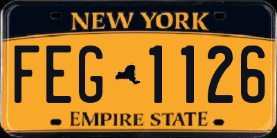 NY license plate FEG1126