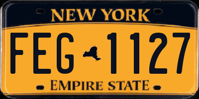 NY license plate FEG1127