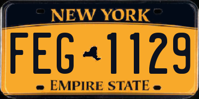NY license plate FEG1129