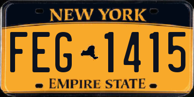 NY license plate FEG1415