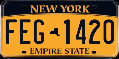 NY license plate FEG1420