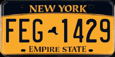 NY license plate FEG1429