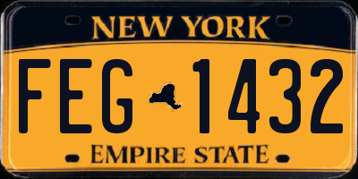 NY license plate FEG1432