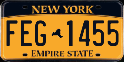 NY license plate FEG1455