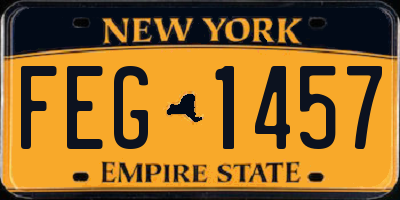 NY license plate FEG1457