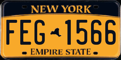 NY license plate FEG1566