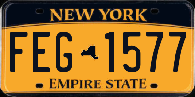 NY license plate FEG1577
