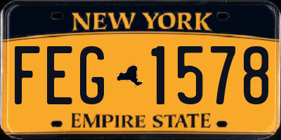 NY license plate FEG1578