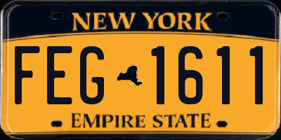 NY license plate FEG1611