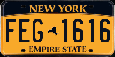 NY license plate FEG1616