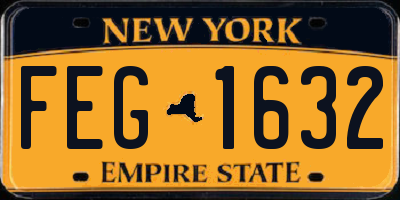NY license plate FEG1632