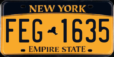 NY license plate FEG1635