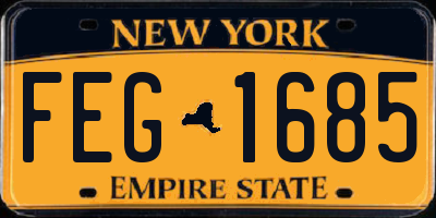 NY license plate FEG1685