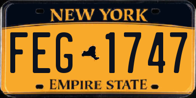 NY license plate FEG1747