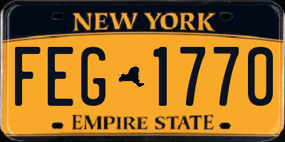 NY license plate FEG1770