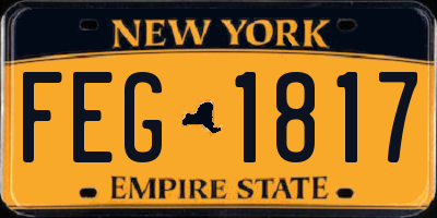NY license plate FEG1817