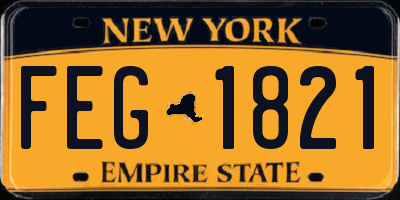 NY license plate FEG1821