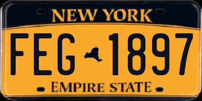 NY license plate FEG1897