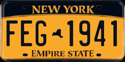 NY license plate FEG1941