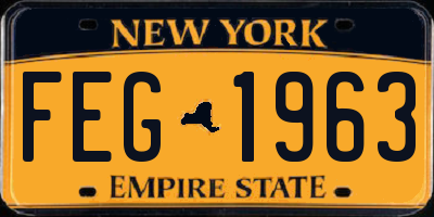 NY license plate FEG1963