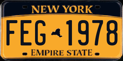 NY license plate FEG1978