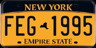 NY license plate FEG1995