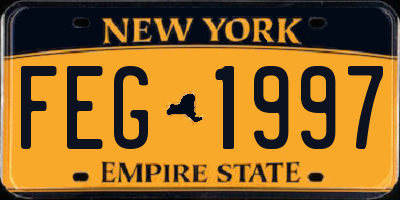 NY license plate FEG1997