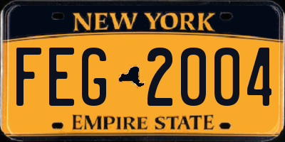 NY license plate FEG2004