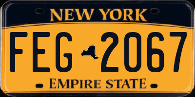 NY license plate FEG2067