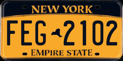 NY license plate FEG2102