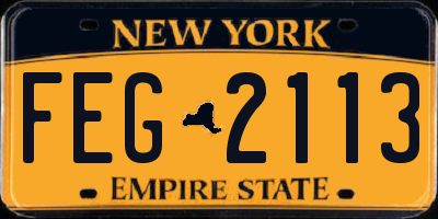 NY license plate FEG2113