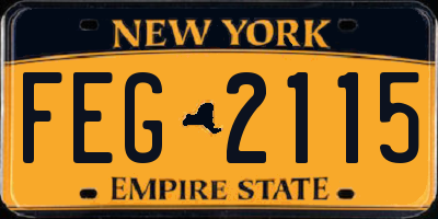 NY license plate FEG2115