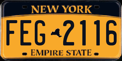 NY license plate FEG2116