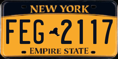NY license plate FEG2117