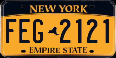 NY license plate FEG2121