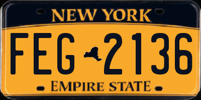 NY license plate FEG2136