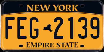 NY license plate FEG2139
