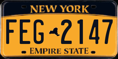NY license plate FEG2147