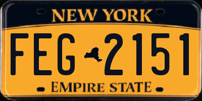 NY license plate FEG2151