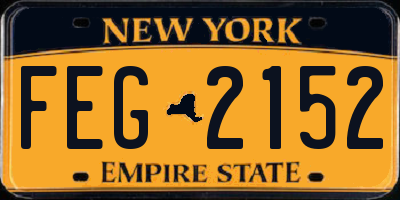 NY license plate FEG2152