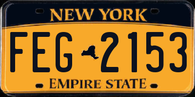 NY license plate FEG2153
