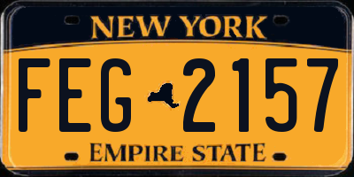 NY license plate FEG2157