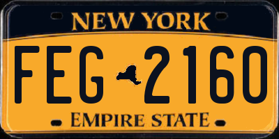 NY license plate FEG2160