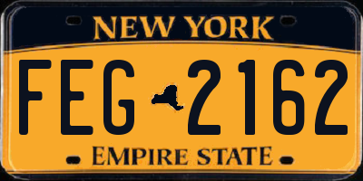 NY license plate FEG2162