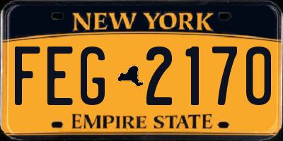 NY license plate FEG2170